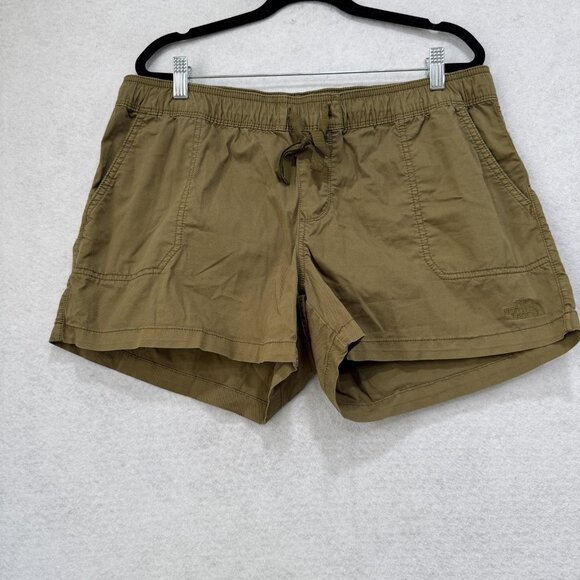 North Face Shorts Womens Large Brown Drawstring Relaxed Fit Outdoor Hiking SP21 - Picture 1 of 13